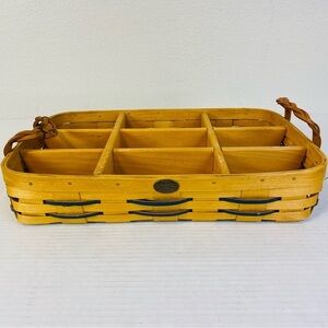 Peterboro 1854 Basket Co.Rectangle Divided Picnic Organizer Basket W/Tags